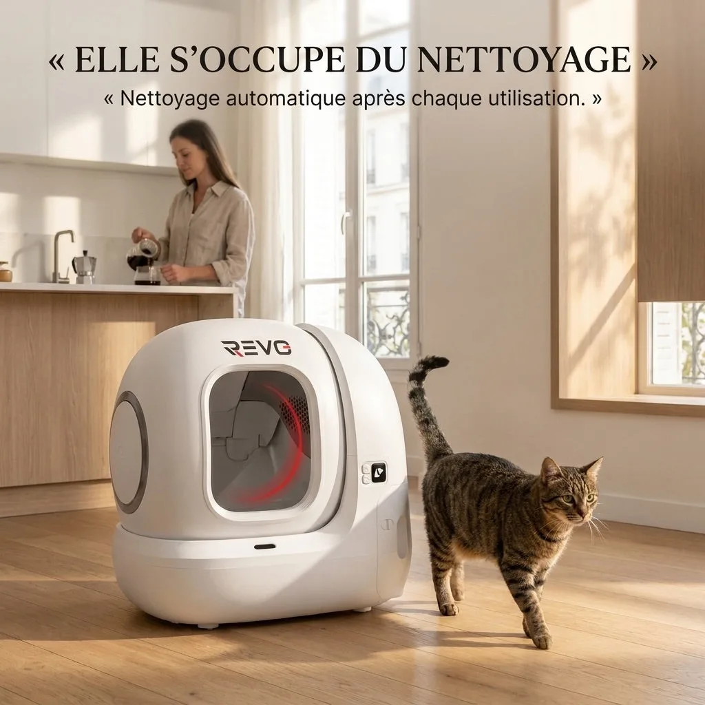 Litière Autonettoyante pour Chats REVO Elyra 76 – Capacité 76 + 7 L – Application Wi‑Fi – Triple Désodorisation – Sécurité Multicapteurs - 6