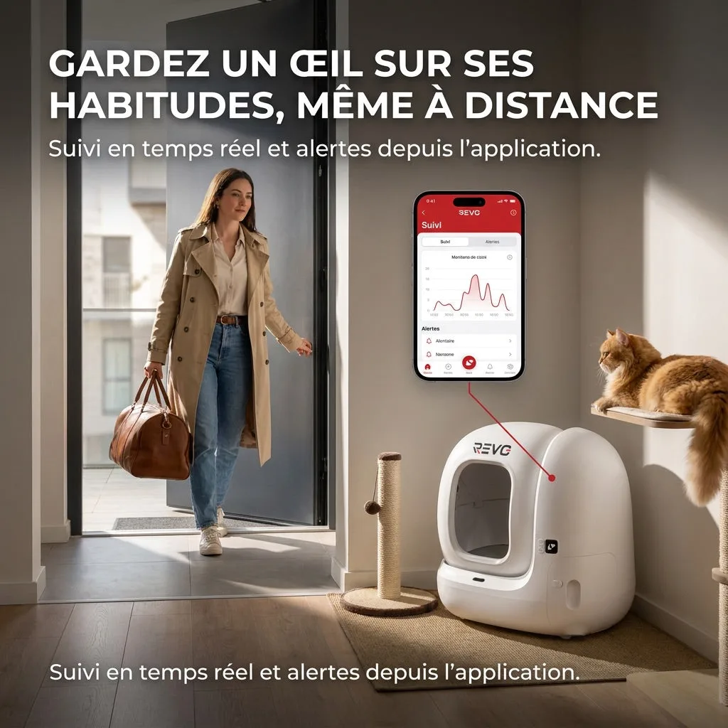 Litière Autonettoyante pour Chats REVO Elyra 76 – Capacité 76 + 7 L – Application Wi‑Fi – Triple Désodorisation – Sécurité Multicapteurs - 8