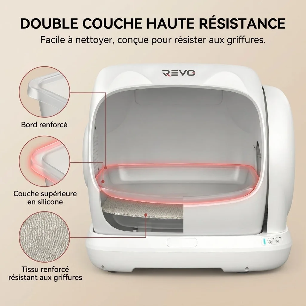 Litière Autonettoyante pour Chats REVO Felixa 106 – 106 L – Contrôle par Application – Jusqu’à 15 kg - 6