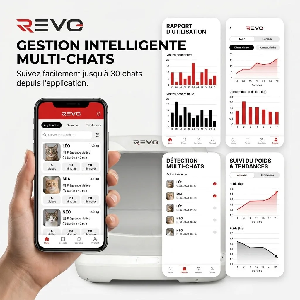Litière Autonettoyante pour Chats REVO Felixa 106 – 106 L – Contrôle par Application – Jusqu’à 15 kg - 7