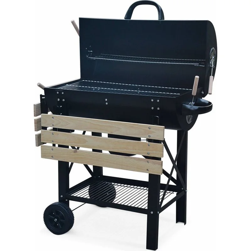 Barbecue Américain Charbon de Bois REVO Malaga – Fumoir avec Thermomètre - 4