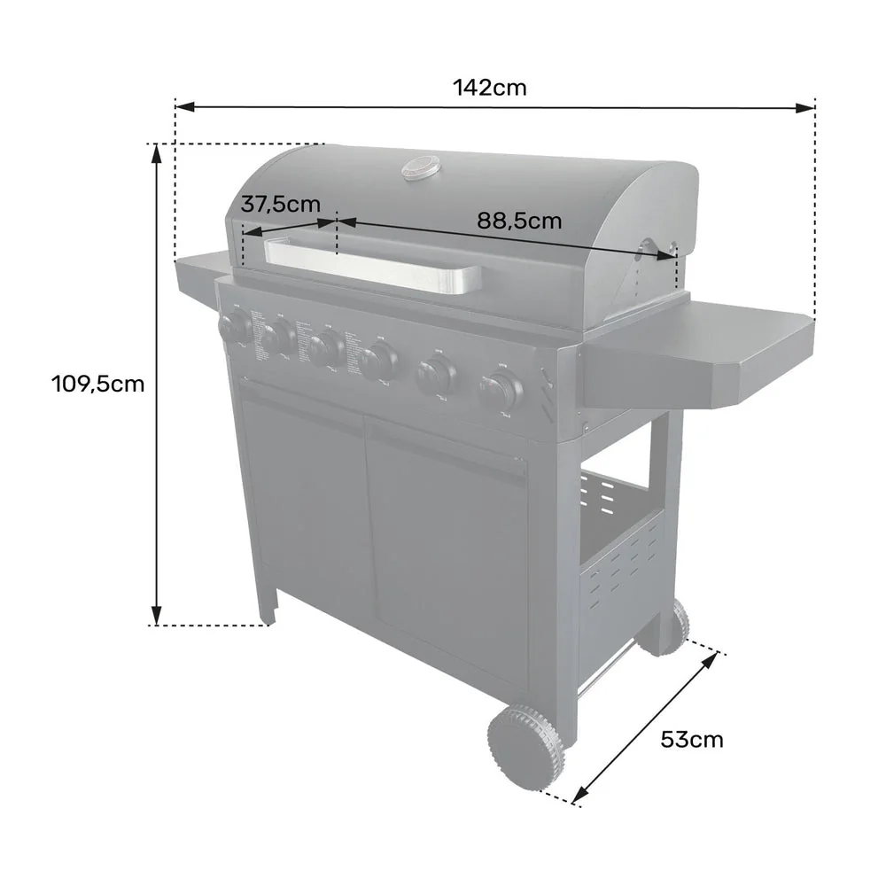 Barbecue au gaz Malibu - 6 brûleurs 15kW - 5