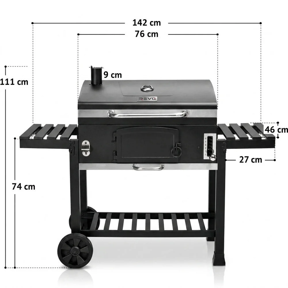 Barbecue Fumoir REVO Toledo – XXL – Grille en fonte – Charbon - 4