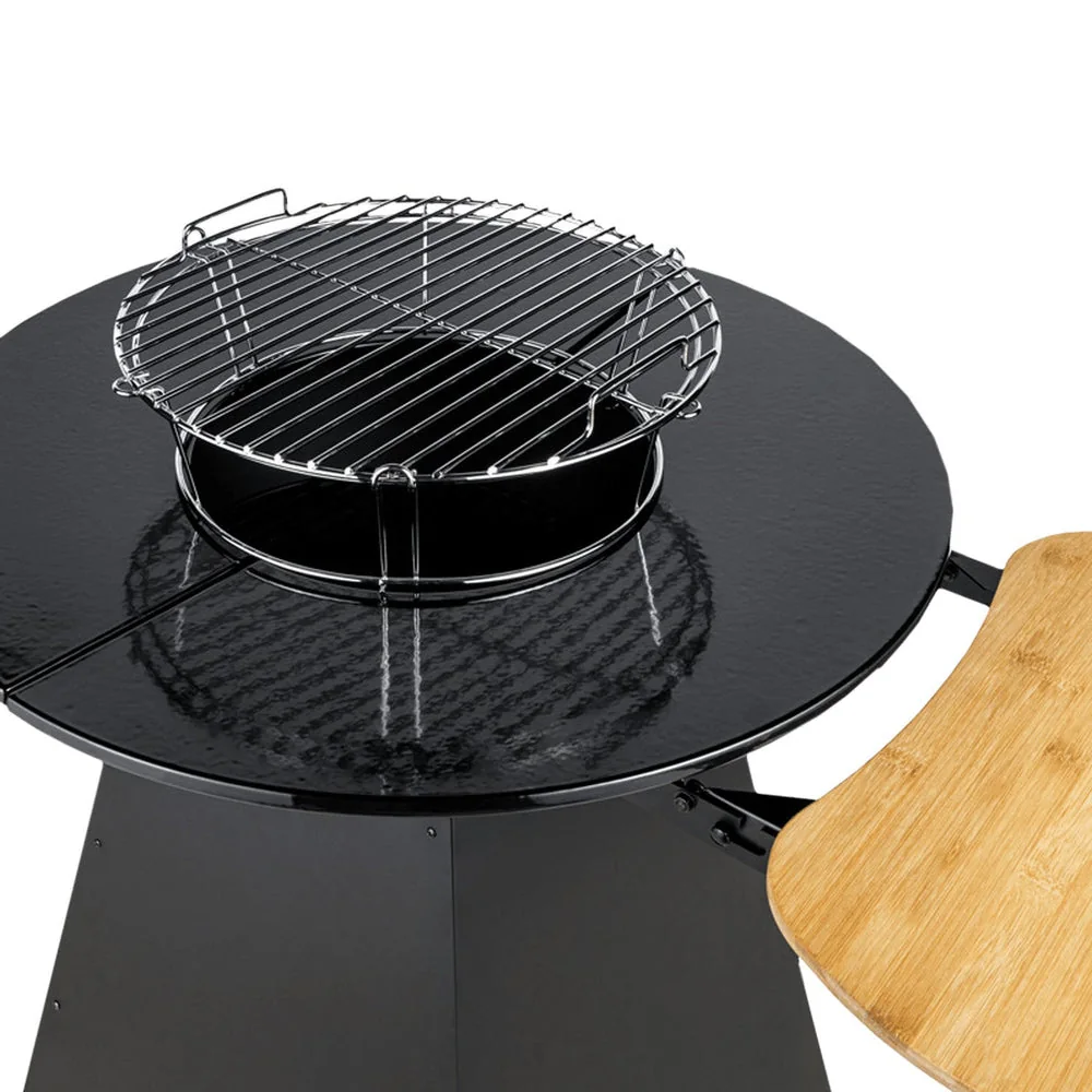 Brasero de cuisson bois & charbon avec plaque en fonte émaillée REVO Vulcan - 4