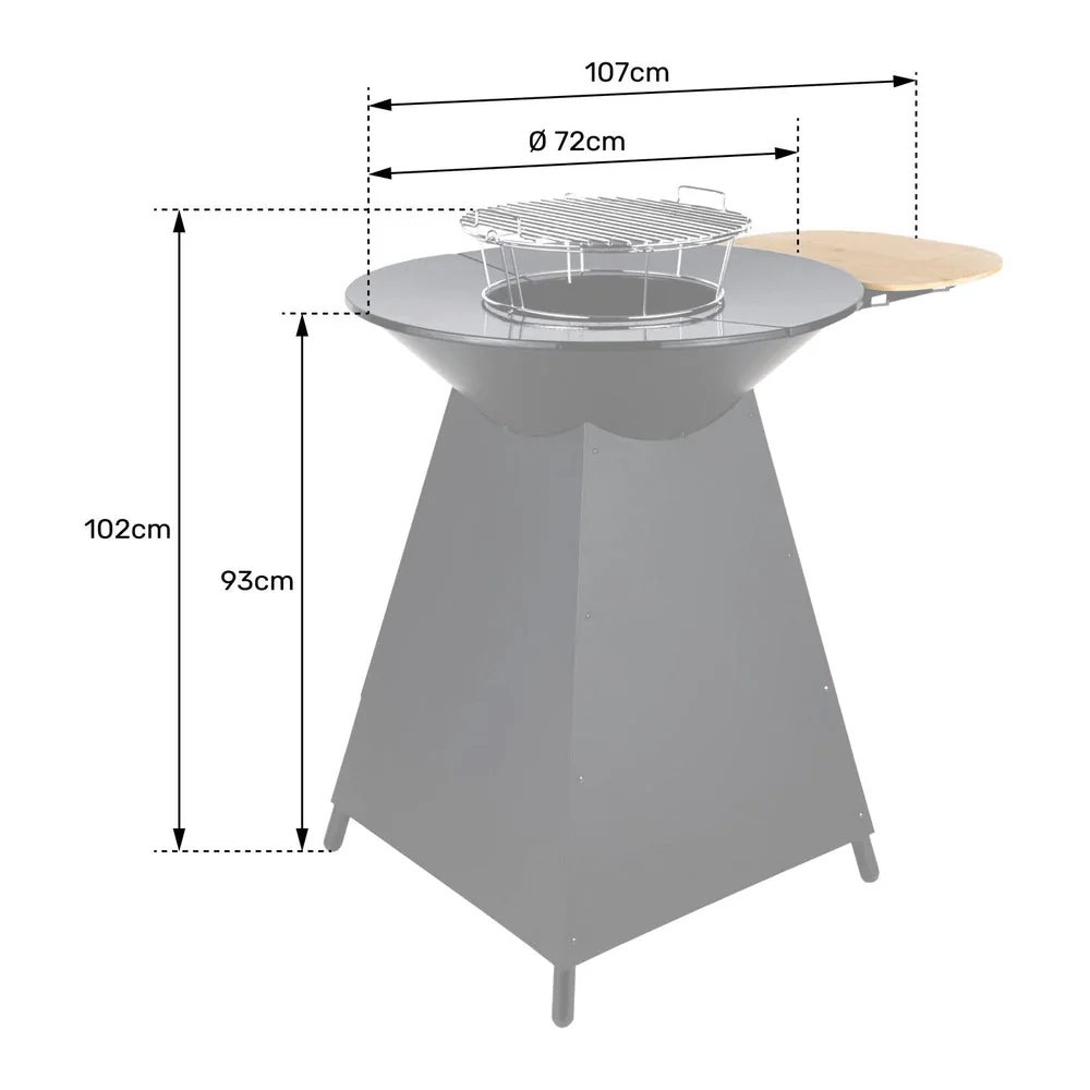 Brasero de cuisson bois & charbon avec plaque en fonte émaillée REVO Vulcan - 6
