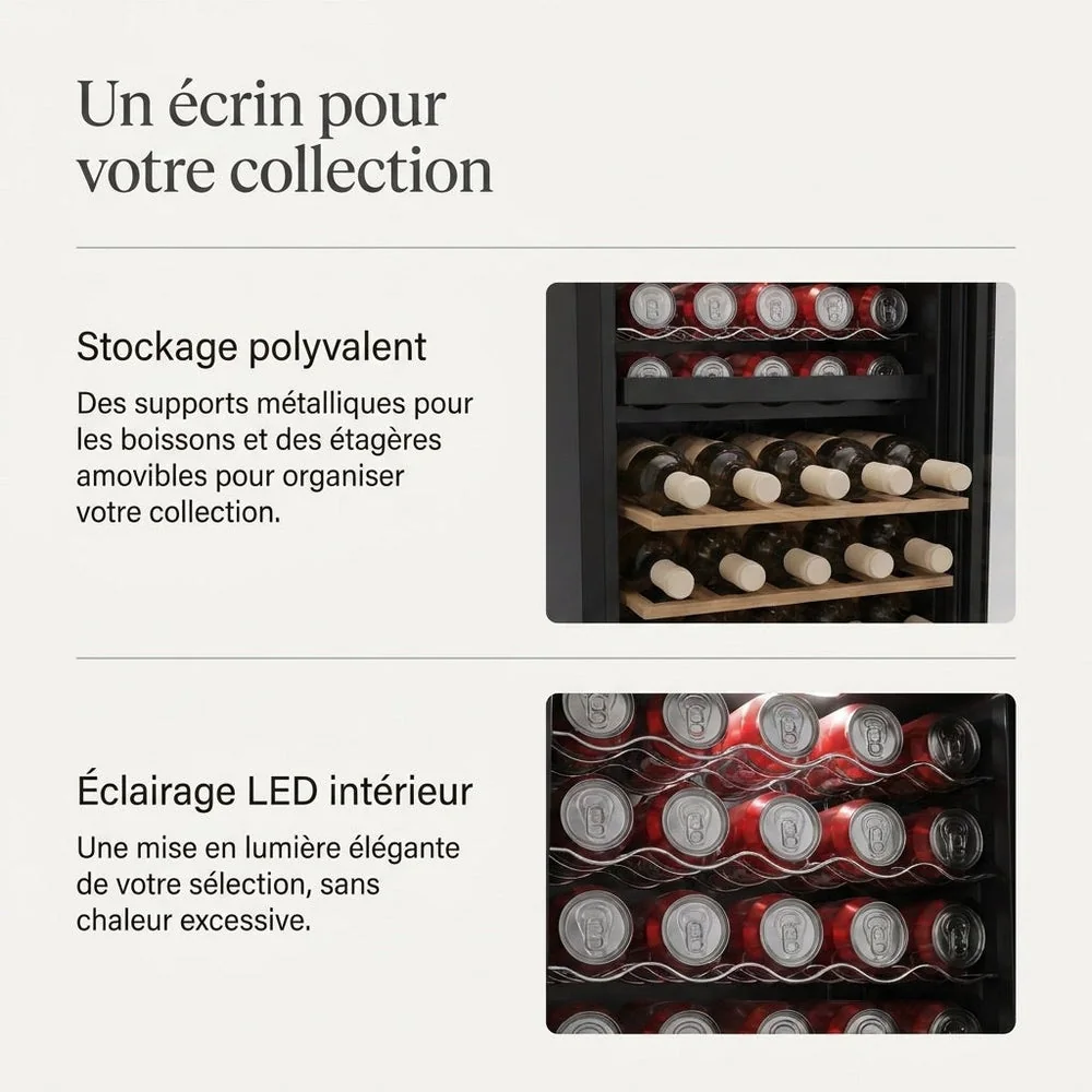 Cave à Vin Multi-Température REVO Millésime 55 – 55 Bouteilles – Double Zone 5–18 °C – 150 L – 39 dB - 6
