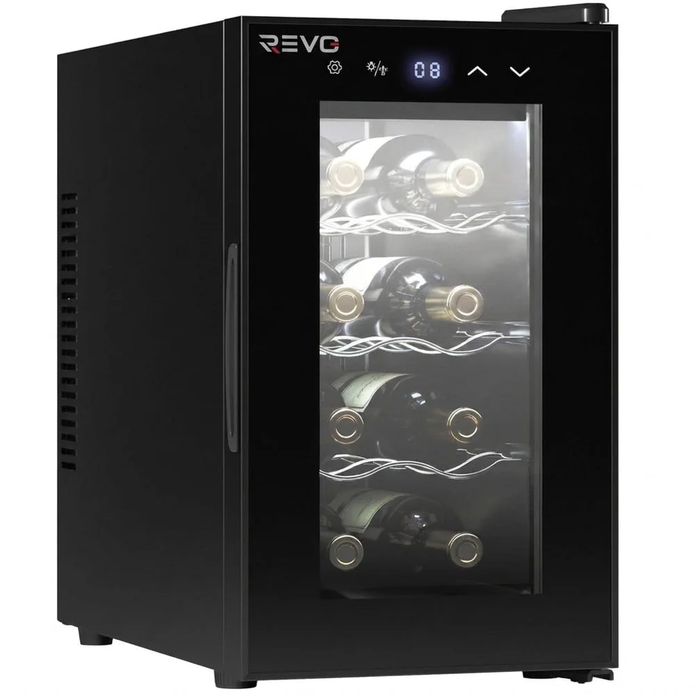 Cave à Vin REVO Origine – 8 Bouteilles – 21 L – Température Réglable 8 à 18 °C – Commande Tactile – 35 dB