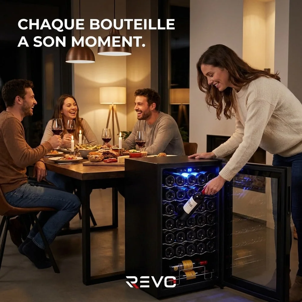 Cave à Vin REVO Vendôme – 34 Bouteilles – 80 L – Température 5 à 18 °C – Refroidissement par Compresseur - 6