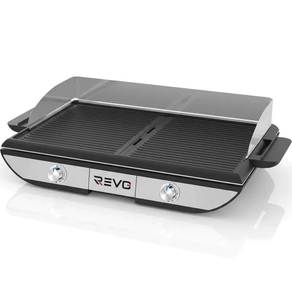 Combiné Plancha & Grill Électrique REVO Sitges – Double Zone de Cuisson – 2300 W
