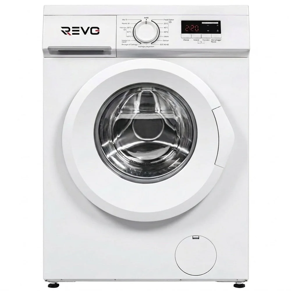 Lave-Linge Hublot REVO Élégance 8 – Machine à Laver 8 kg – Classe A – 1400 tr/min – 15 Programmes, Vapeur & Format Slim