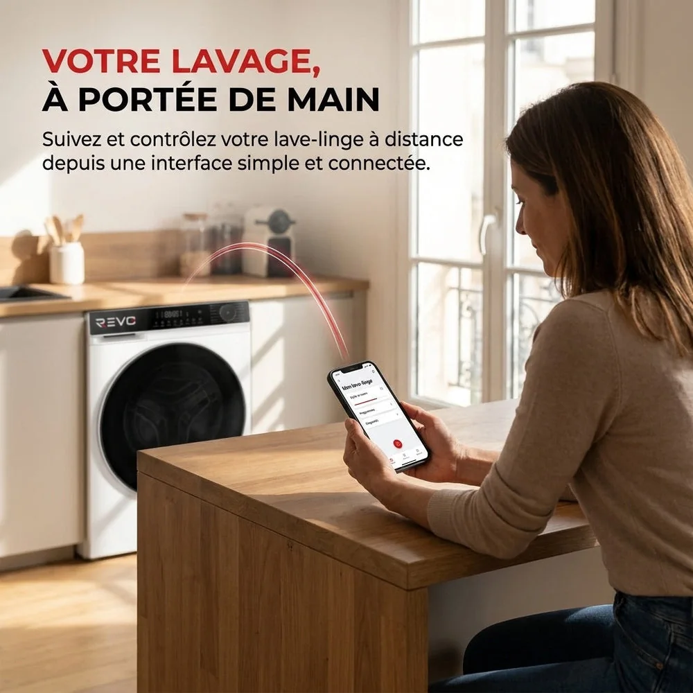 Lave-Linge Hublot REVO Majesta 13 – Machine à Laver 13 kg – Classe A – 1400 tr/min – 15 Programmes – Vapeur & Connectée - 3