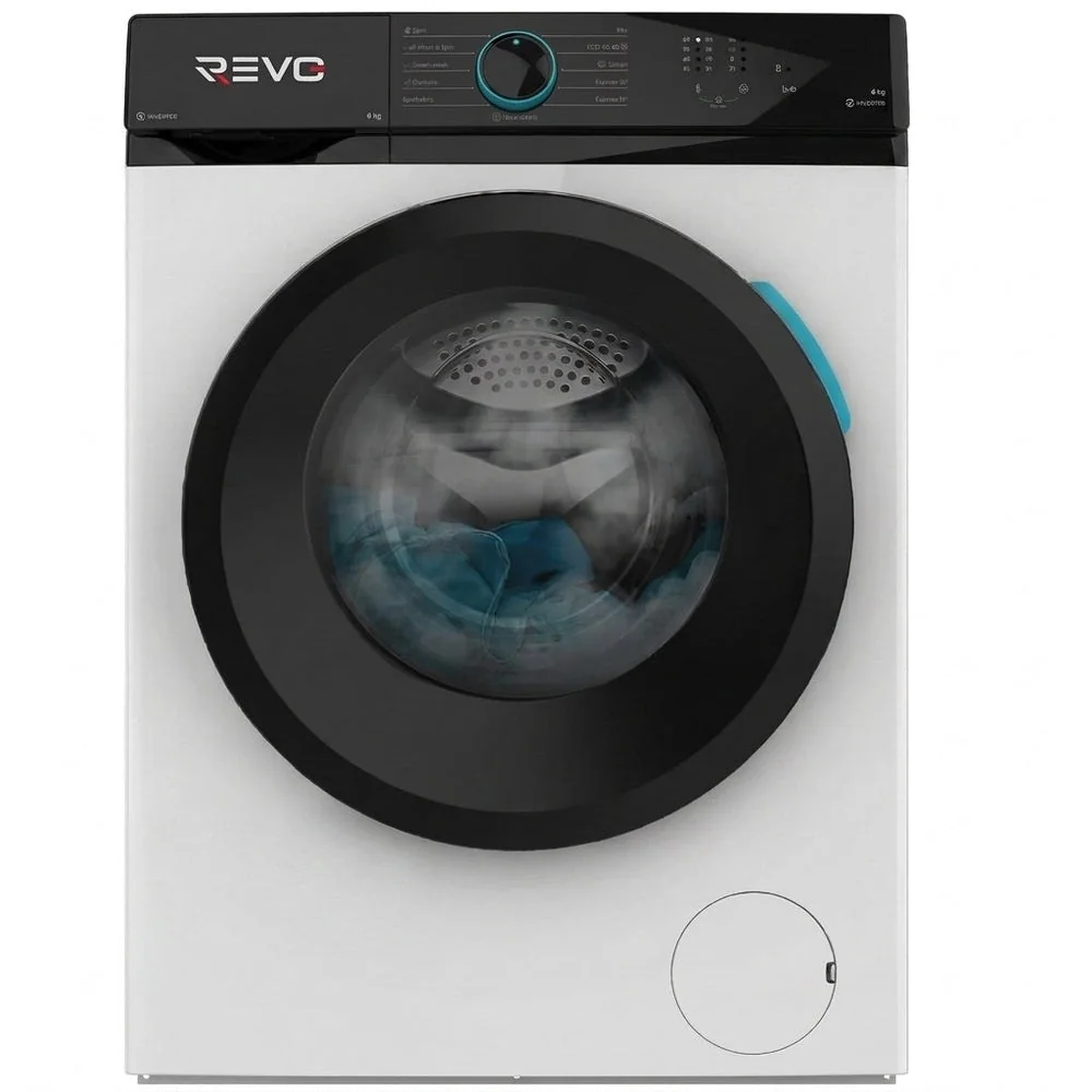 Lave-Linge Hublot REVO Pureva 8 – Machine à Laver 8 kg – Classe A – 1200 tr/min – 11 Programmes – Vapeur & Moteur Inverter