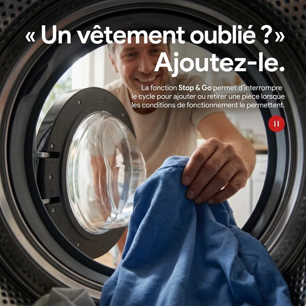 Lave-Linge Hublot REVO Pureva 8 – Machine à Laver 8 kg – Classe A – 1200 tr/min – 11 Programmes – Vapeur & Moteur Inverter - 6