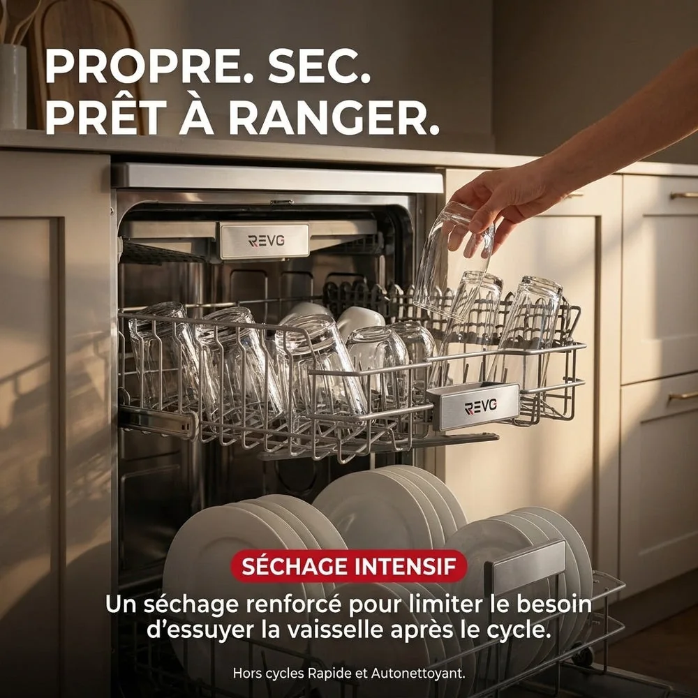 Lave-Vaisselle Pose Libre REVO Soreva 12 – 12 Couverts – 47 dB – 6 Programmes – Lavage Hygiénique 72°C – Inox - 5
