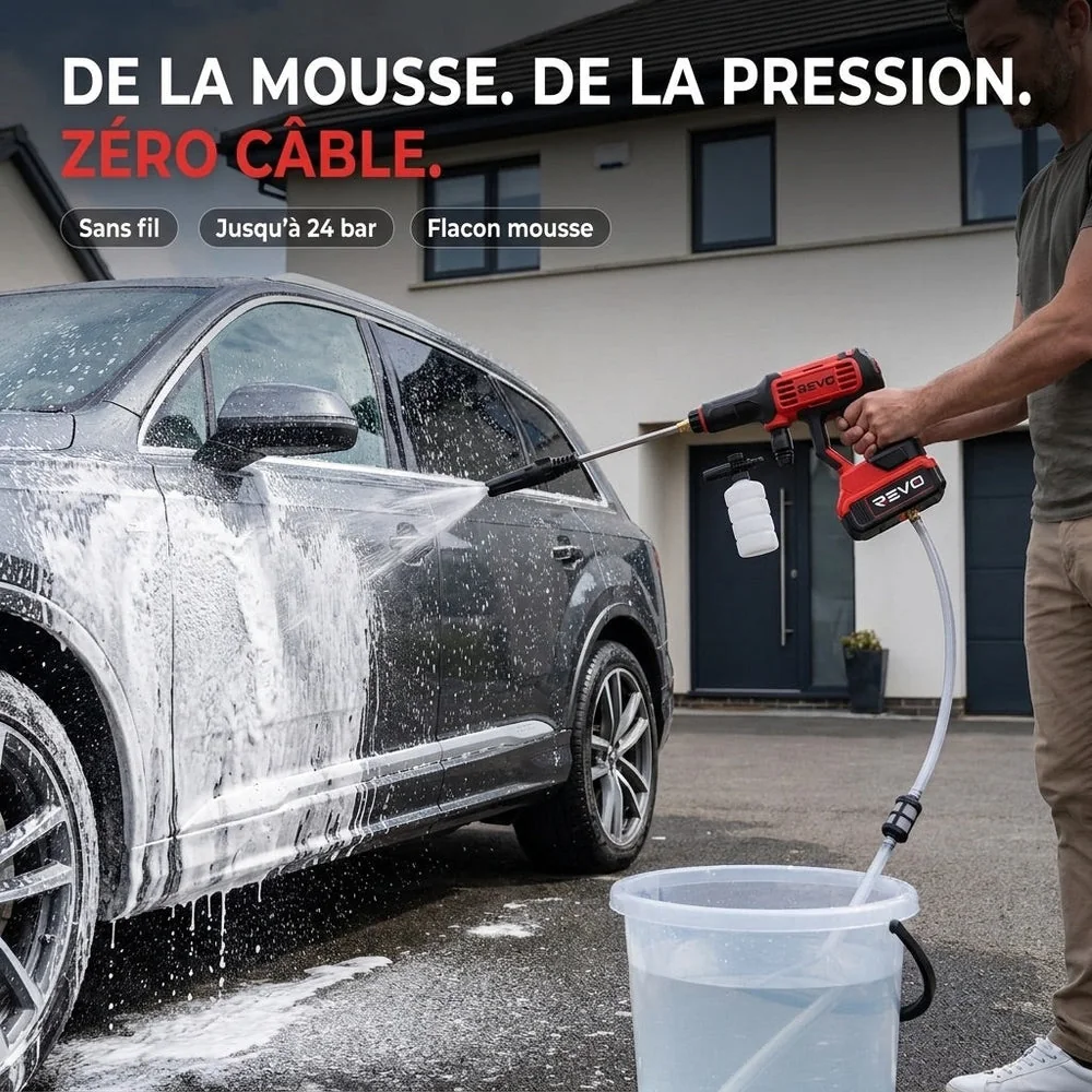 Nettoyeur Haute Pression Sans Fil REVO Jetra 24 – Pression 24 Bar – Auto-Amorçage – IPX5 – Accessoires Inclus - 3