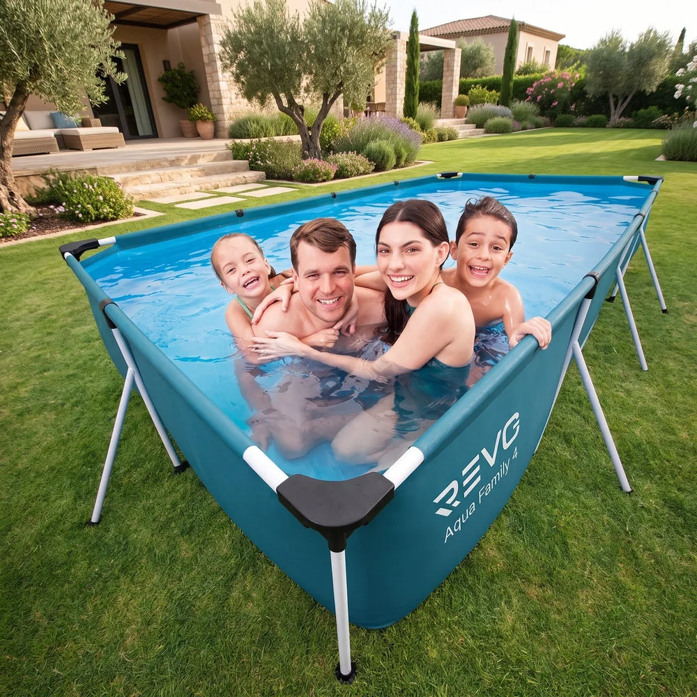Piscine Hors-Sol Rectangulaire REVO Aqua Family 4 – 400 × 211 × 81 cm – 5 700 L – Filtration à Cartouche - 3