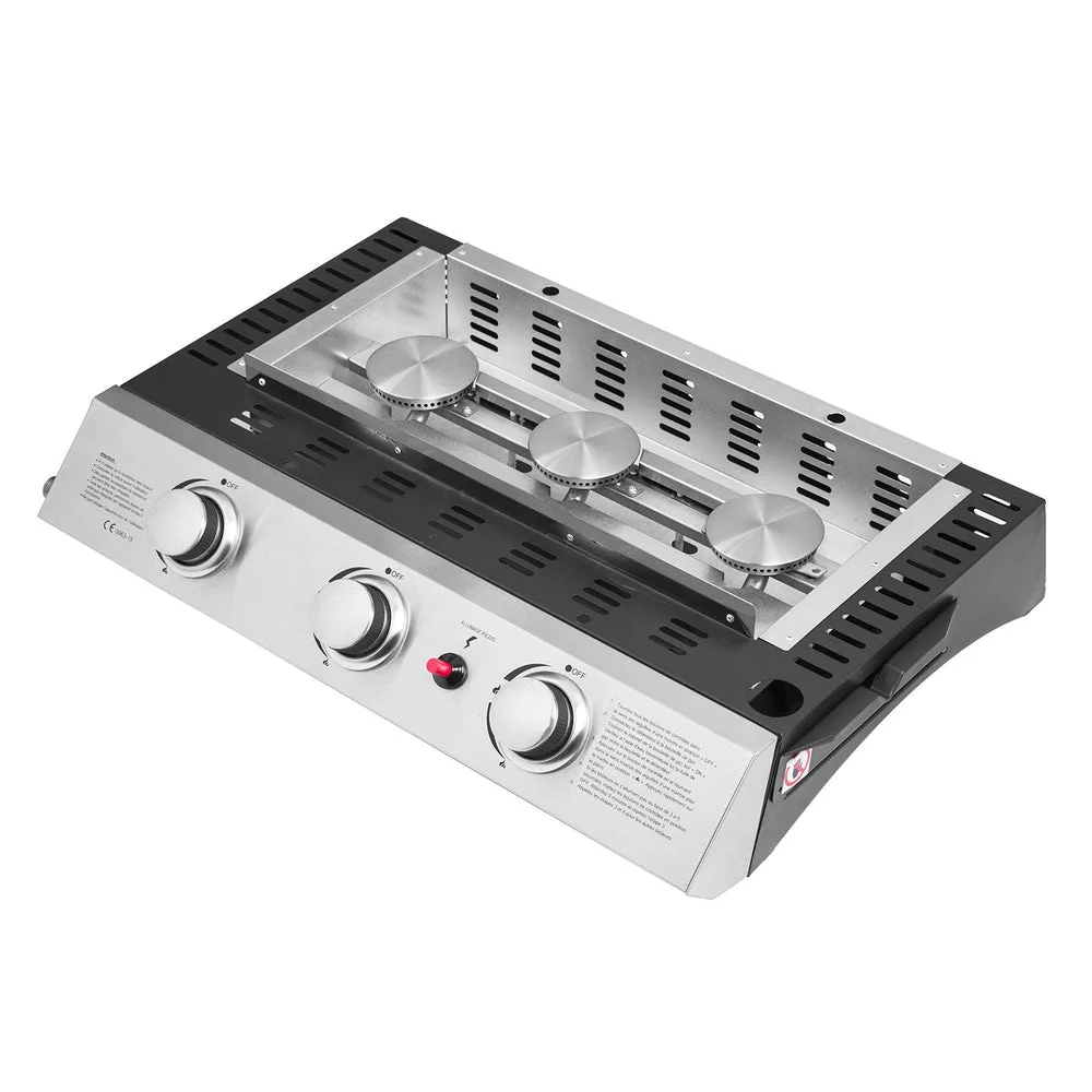 Plancha au gaz REVO Brasa – 3 brûleurs 7,5 kW – Acier noir – Butane/Propane - 3