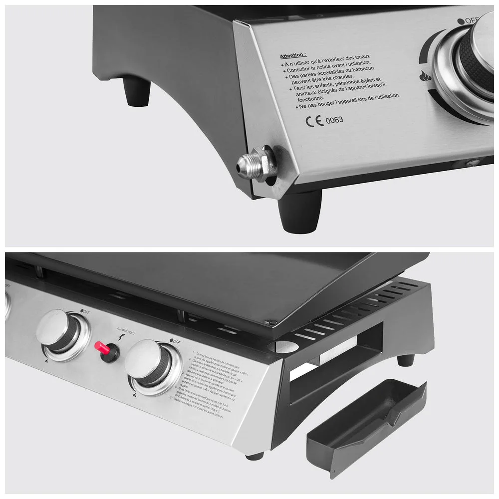 Plancha au gaz REVO Brasa – 3 brûleurs 7,5 kW – Acier noir – Butane/Propane - 4