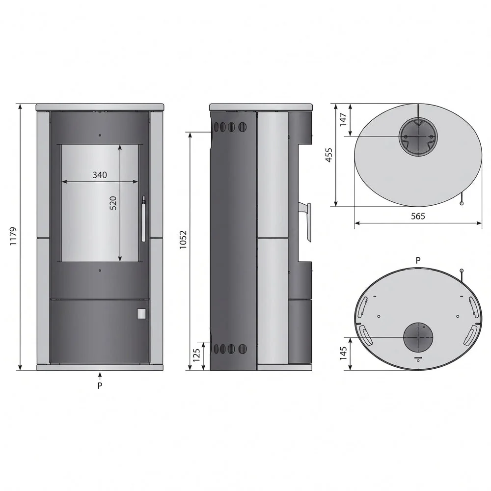 Poêle à bois REVO 7 kW – Acier – Triple combustion – Sortie dessus/arrière - 5