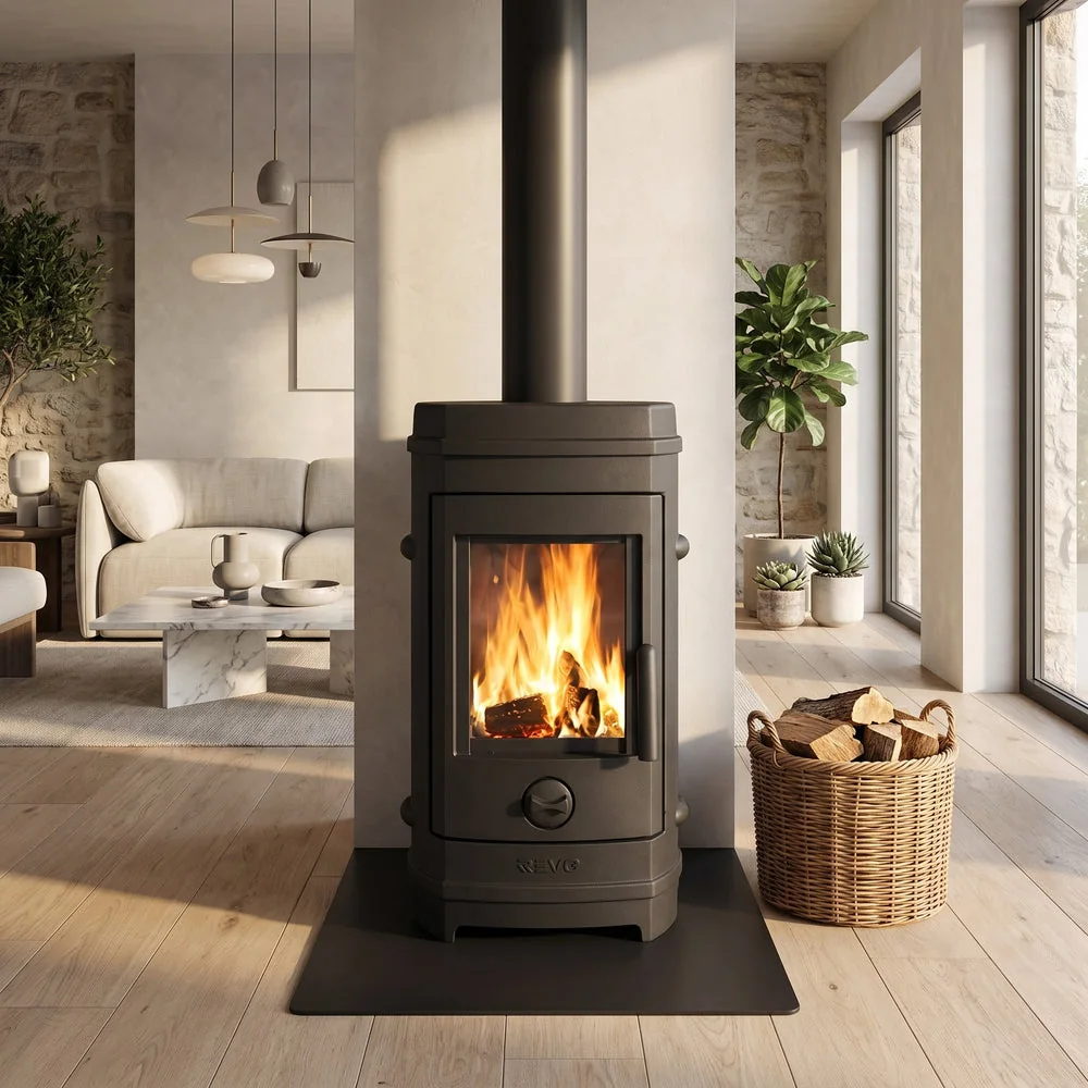 Poêle à bois REVO 7 kW en fonte – Chargement frontal – Bûches 35 cm - 3