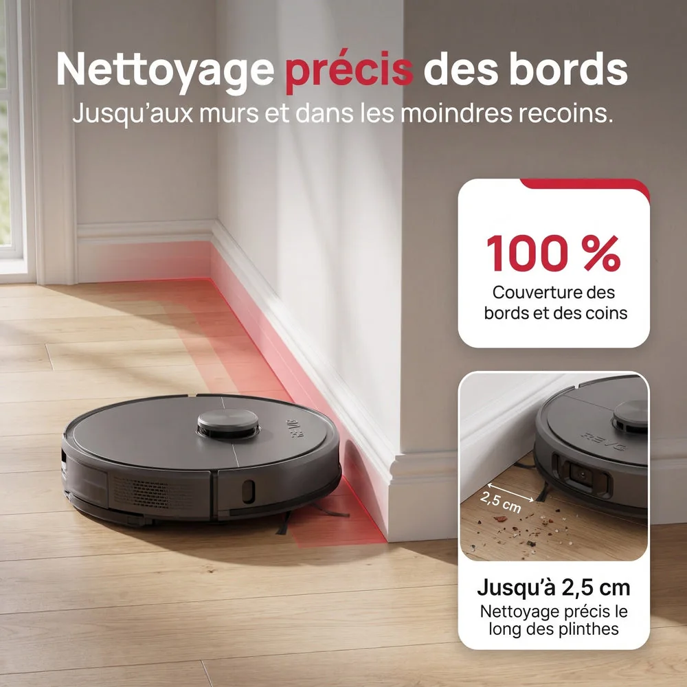 Robot Aspirateur Laveur REVO Apex 25 Noir – 25 000 Pa avec Station Multifonctionnelle & Navigation Intelligente - 3