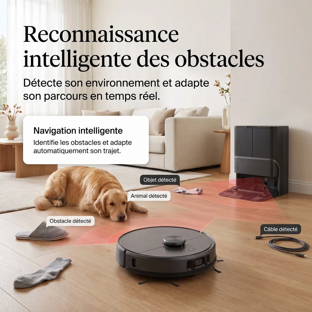 Robot Aspirateur Laveur REVO Apex 25 Noir – 25 000 Pa avec Station Multifonctionnelle & Navigation Intelligente - 4
