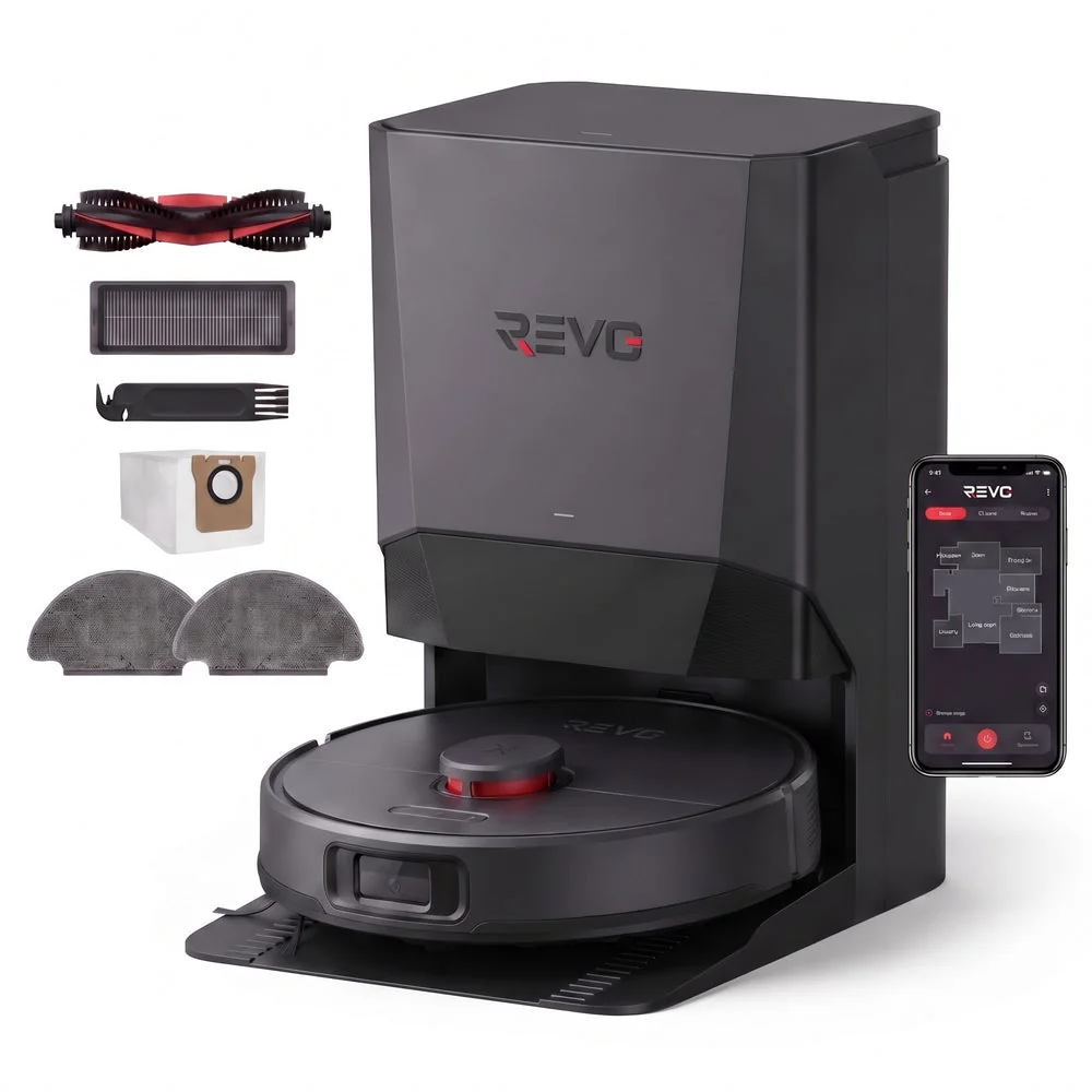Robot Aspirateur Laveur REVO Nova 6 – 6 000 Pa avec Station Tout-en-Un & Navigation LiDAR