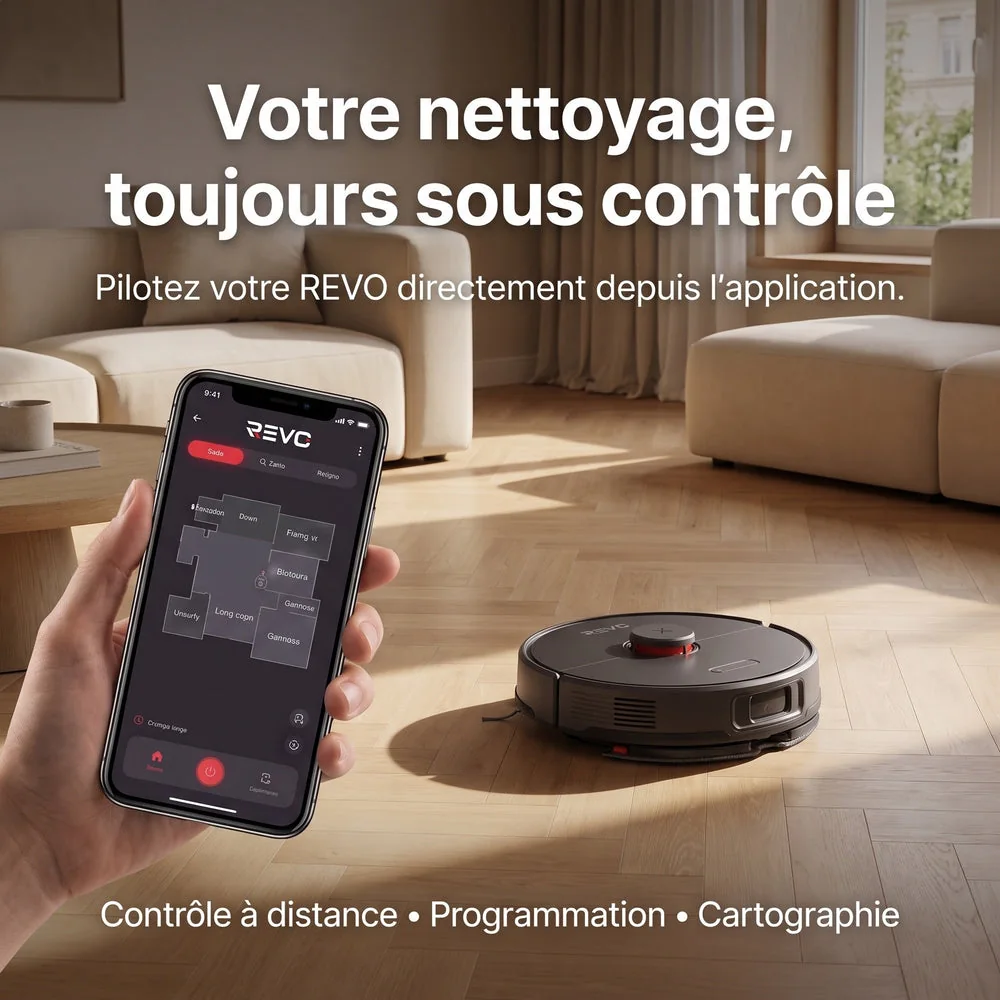 Robot Aspirateur Laveur REVO Nova 6 – 6 000 Pa avec Station Tout-en-Un & Navigation LiDAR - 3