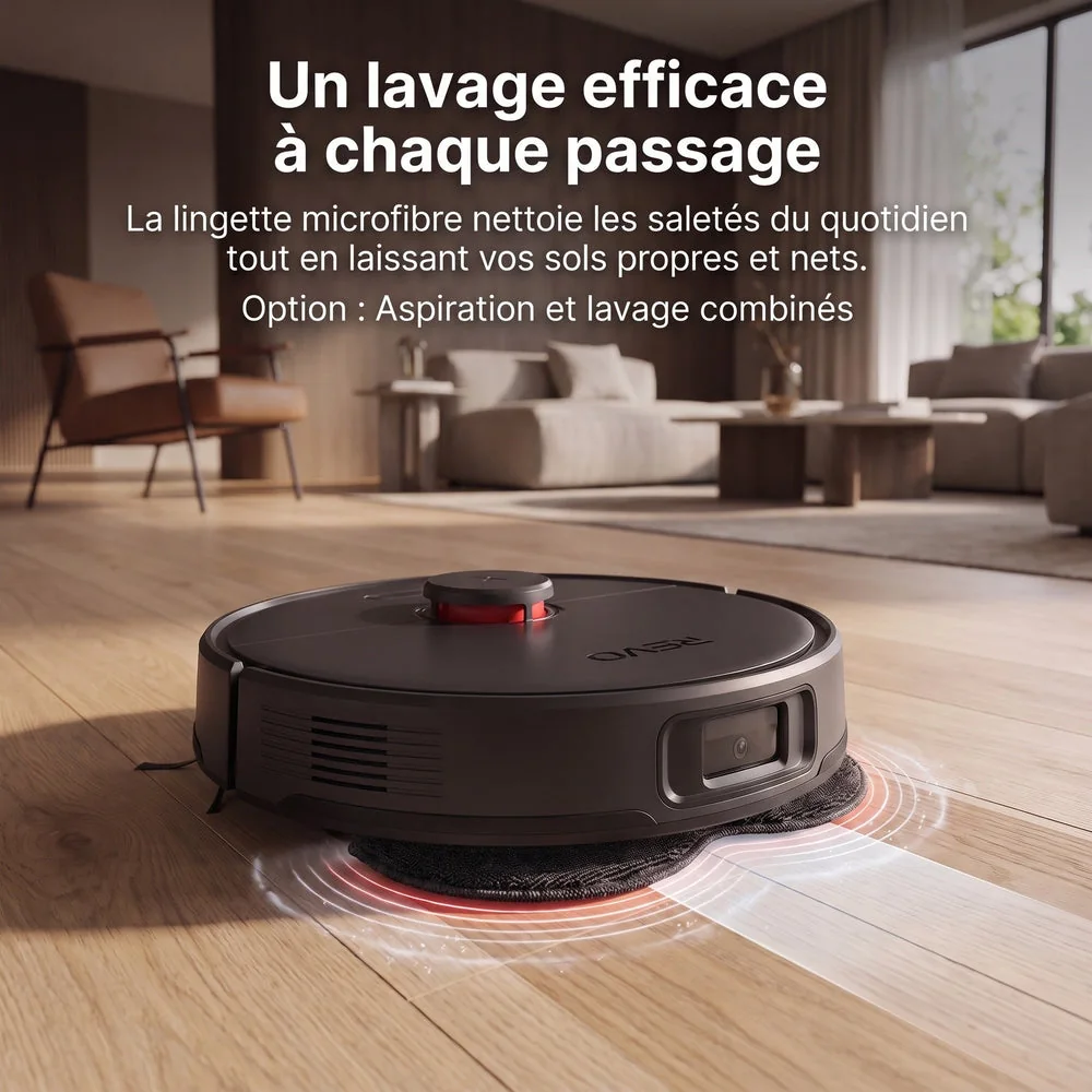Robot Aspirateur Laveur REVO Nova 6 – 6 000 Pa avec Station Tout-en-Un & Navigation LiDAR - 6