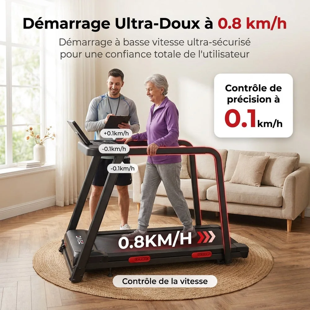 REVO SafeWalk 3 – Tapis de Course Sécurisé 3,0 CV – 0,8 à 8,5 km/h – Mains Courantes & Suivi Cardiaque - 3