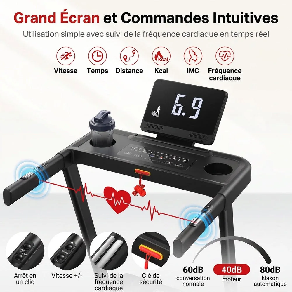 REVO SafeWalk 3 – Tapis de Course Sécurisé 3,0 CV – 0,8 à 8,5 km/h – Mains Courantes & Suivi Cardiaque - 4