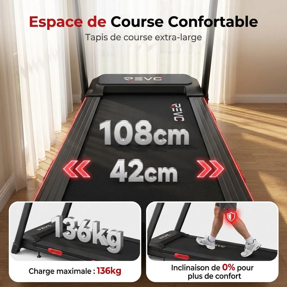 REVO SafeWalk 3 – Tapis de Course Sécurisé 3,0 CV – 0,8 à 8,5 km/h – Mains Courantes & Suivi Cardiaque - 5