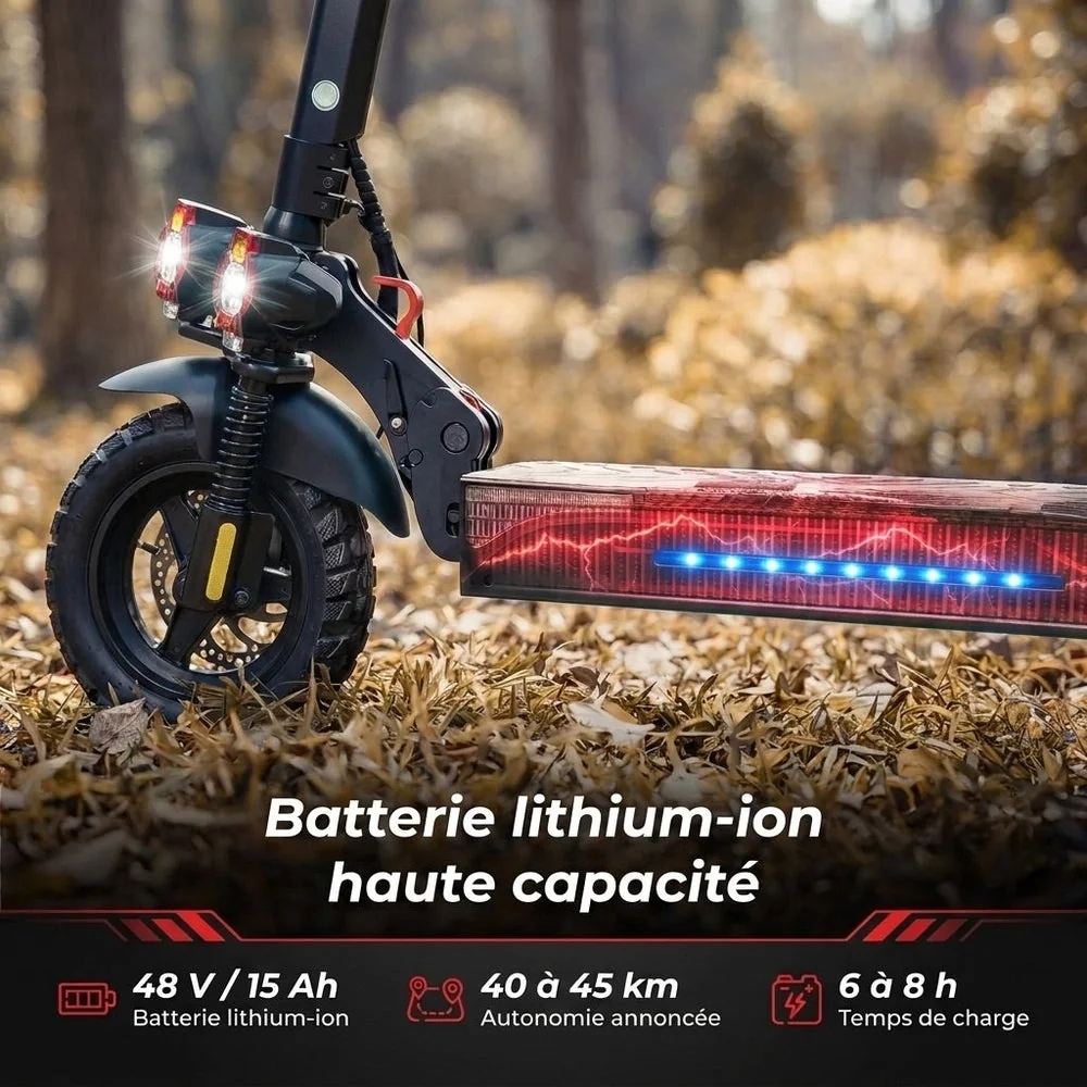 Trottinette Électrique REVO Titan 800 – 800 W – Autonomie 45 km – Batterie 48 V 15 Ah – Pneus Tout-Terrain 10" - 4