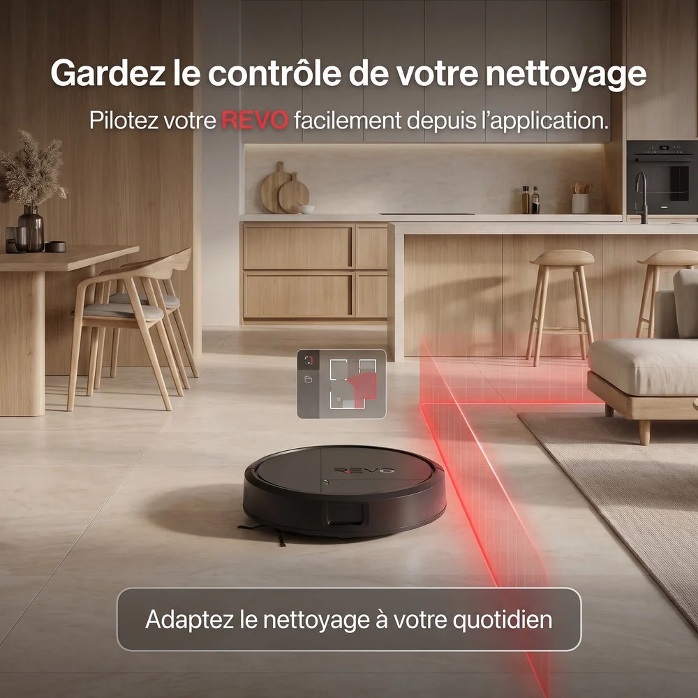 Robot Aspirateur Laveur REVO Vector 15 – 15 000 Pa avec Station de Vidage Automatique & Navigation LiDAR - 4