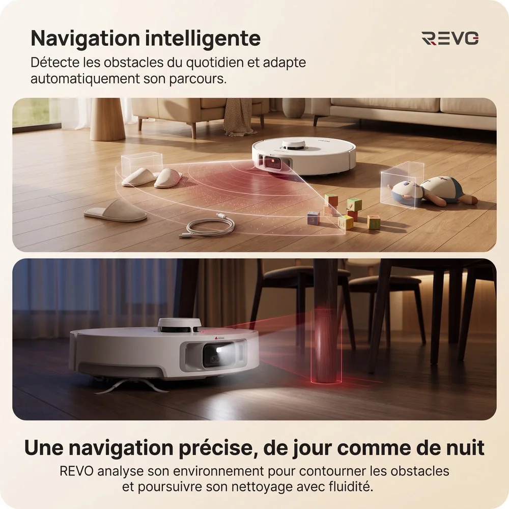 Robot Aspirateur Laveur REVO Vortex 19 – 19 000 Pa avec Station Automatique & Navigation Intelligente - 6