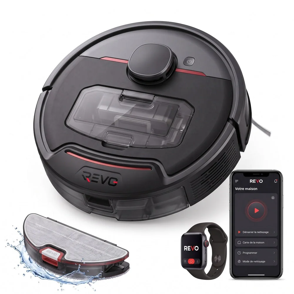 Robot Aspirateur REVO Vector 5 –  Laveur 3-en-1 5 000 Pa avec Navigation Intelligente & Contrôle Connecté