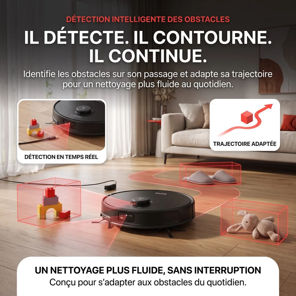 Robot Aspirateur Laveur REVO S20 Ultra – 36 000 Pa – Navigation 3D – Station Automatique - 4