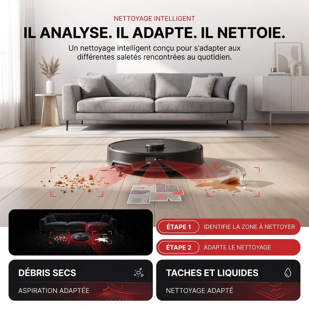 Robot Aspirateur Laveur REVO S20 Ultra – 36 000 Pa – Navigation 3D – Station Automatique - 5