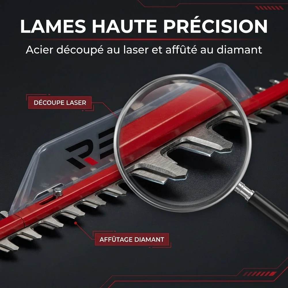 Taille-Haie Électrique REVO Blade 67 – 700 W – Lame 71 cm – Coupe 67 cm – Écartement 30 mm – Poignée Pivotante - 6