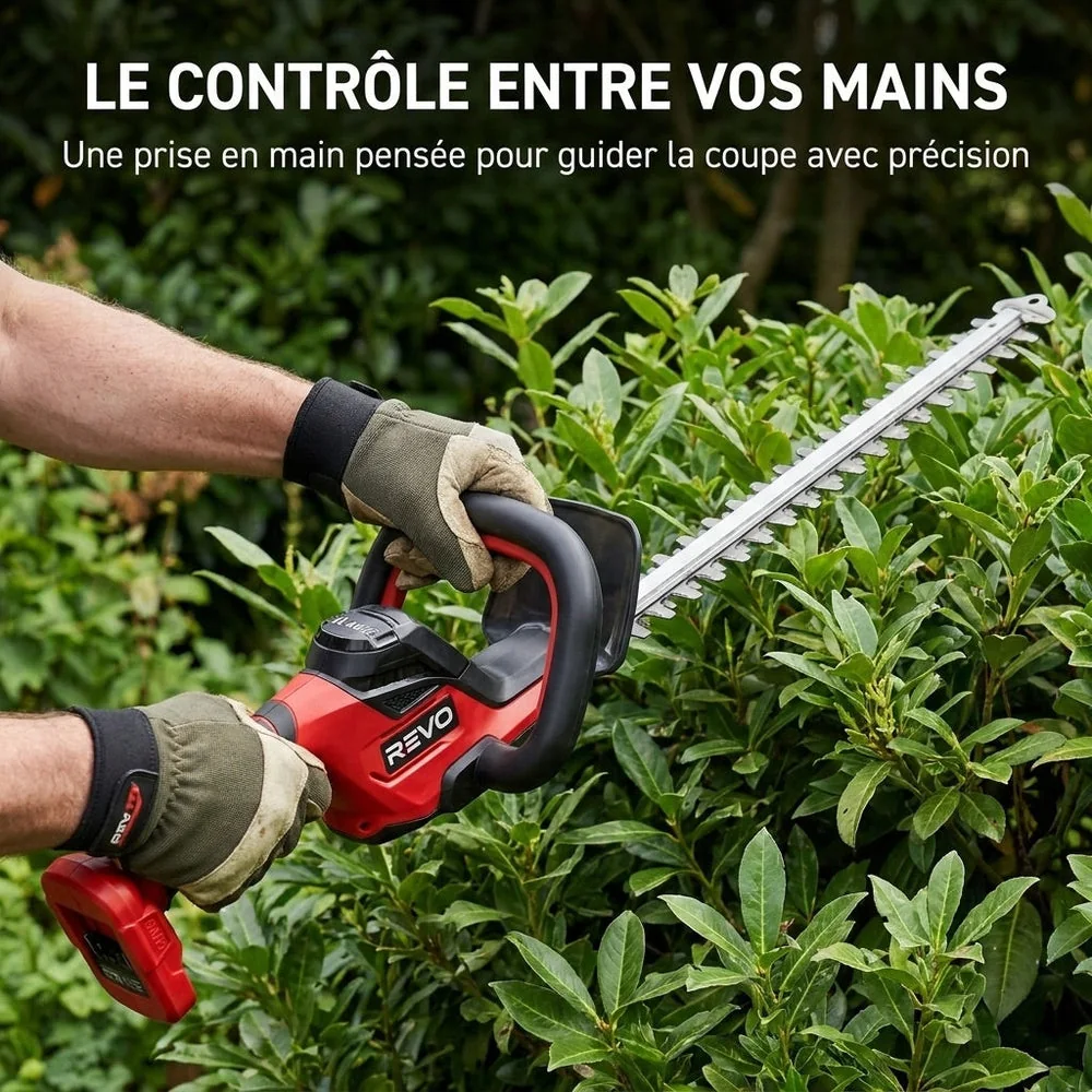 Taille-Haie Sans Fil REVO Ardent 55 – 18 V – Lame 55 cm – Écartement 24 mm – Batterie 2,0 Ah & Chargeur Inclus - 4