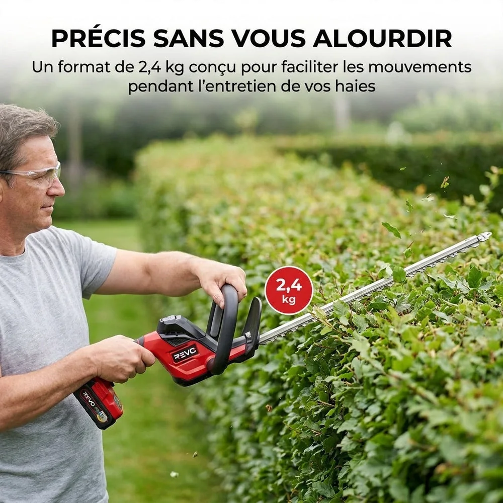 Taille-Haie Sans Fil REVO Ardent 55 – 18 V – Lame 55 cm – Écartement 24 mm – Batterie 2,0 Ah & Chargeur Inclus - 6