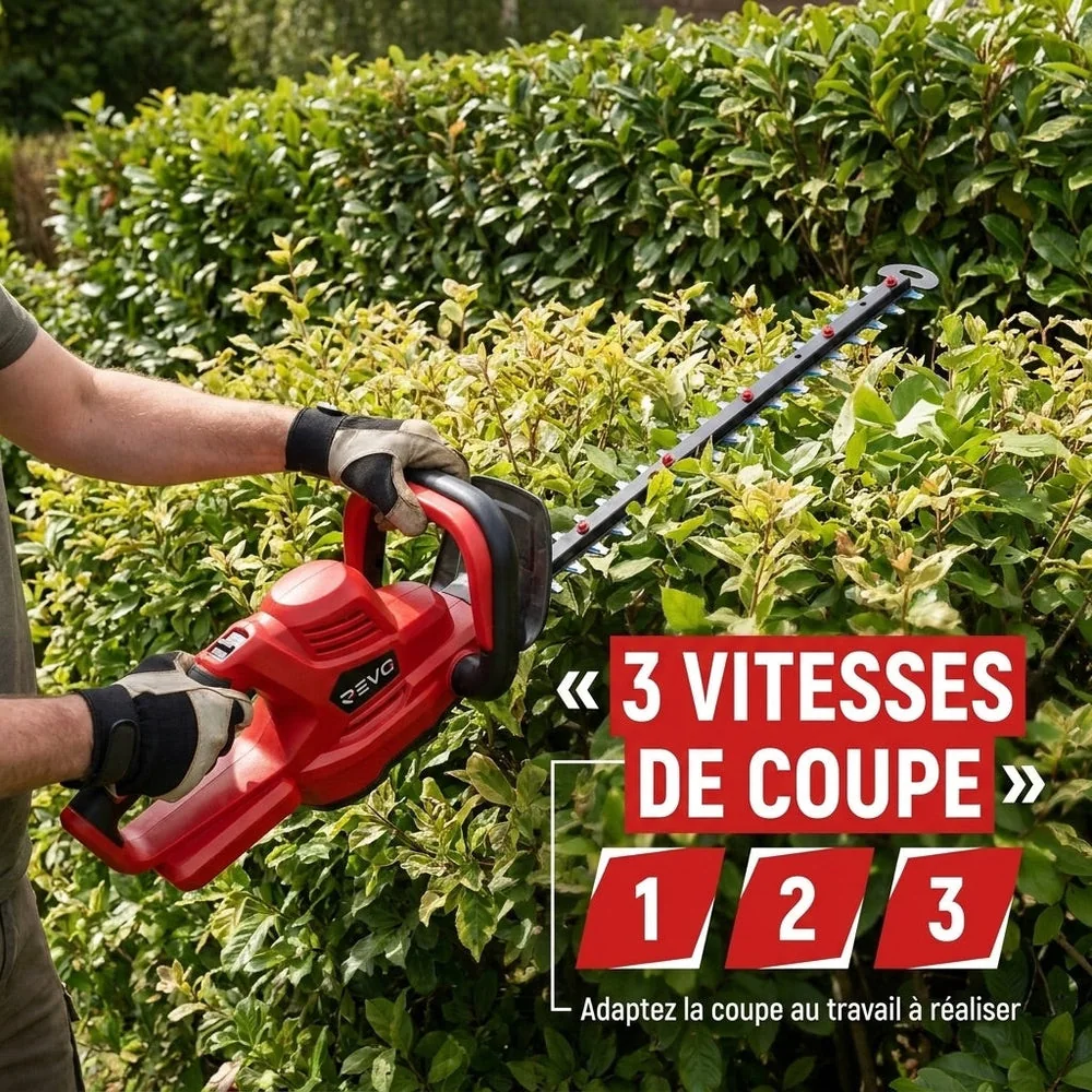 Taille-Haie Sans Fil REVO Vektor 50 – 18 V – Lame 50 cm – Moteur Sans Charbon – 3 Vitesses – Espacement 35 mm - 4