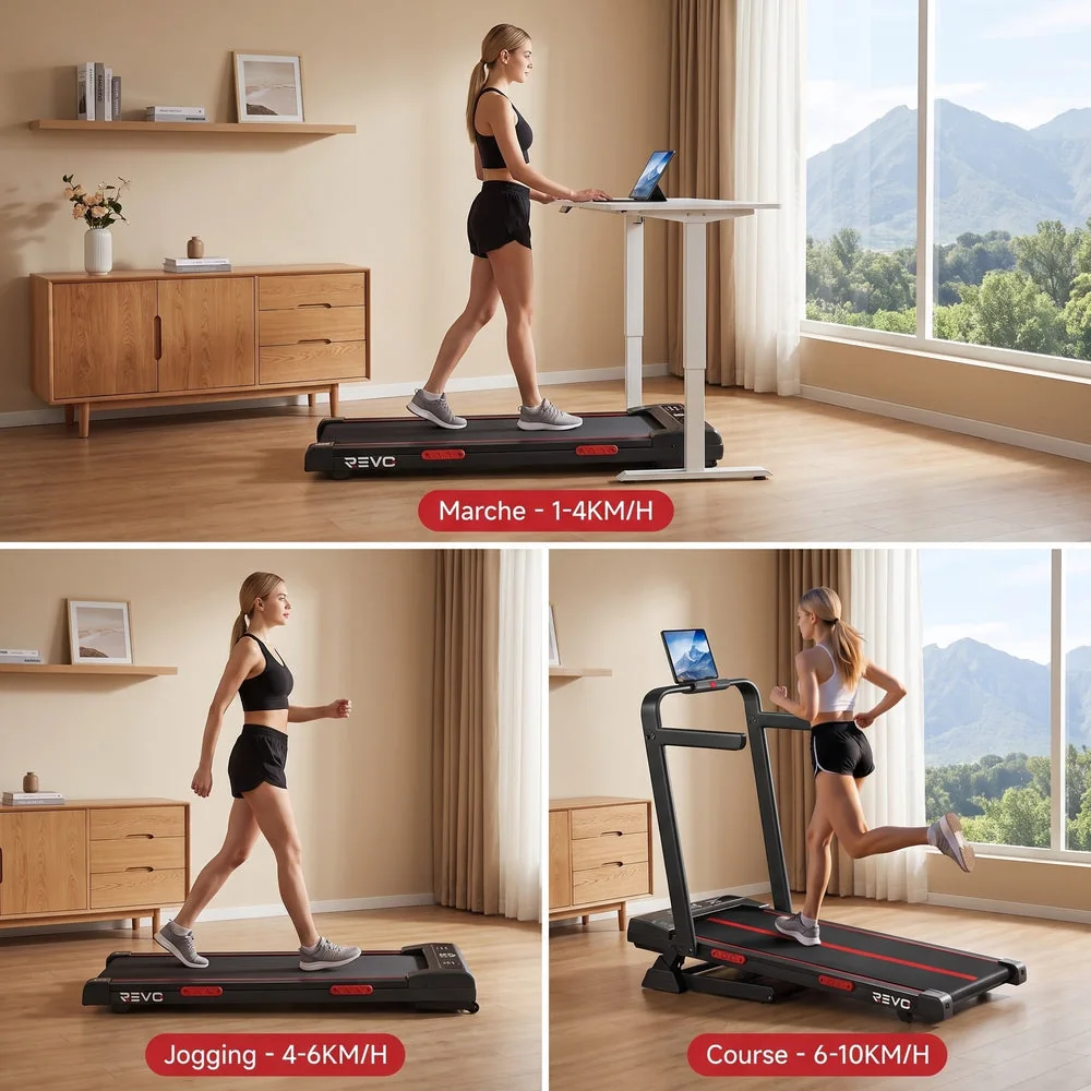 Tapis de Course Pliable REVO Vantage – Moteur 3.0HP – Inclinaison Manuelle 16% – Vitesse 1-10 km/h – Télécommande - 3