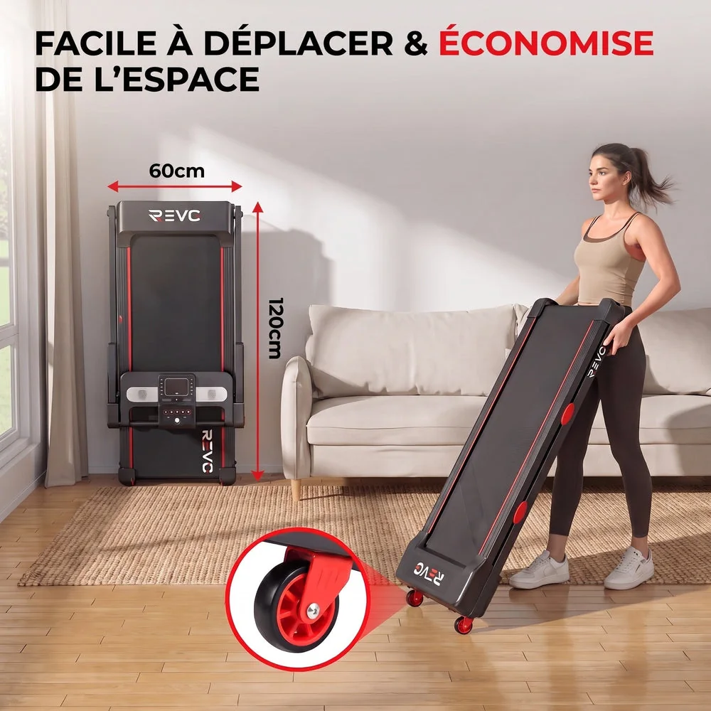 Tapis de Course Pliable REVO Vita – Moteur 3.0HP – Vitesse 1 à 14 km/h – Charge 150 kg – Bluetooth - 5