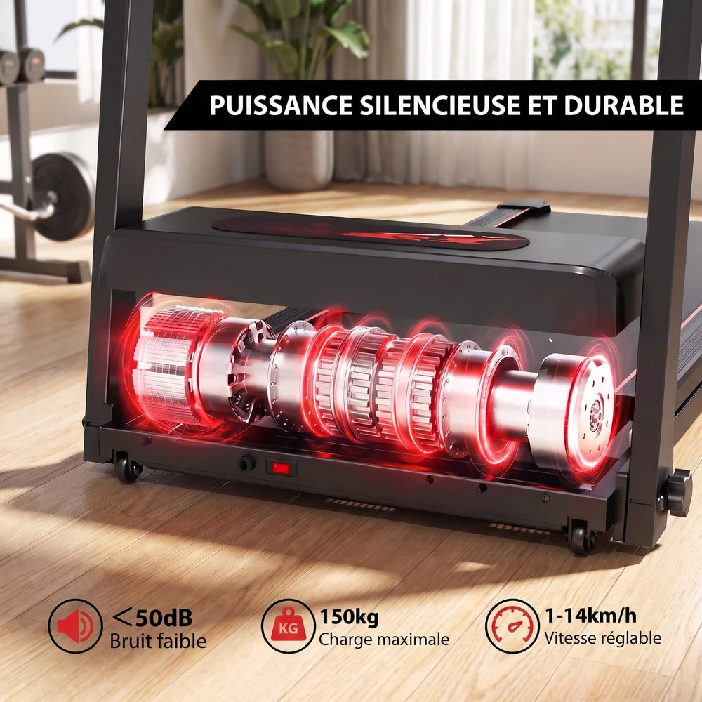 Tapis de Course Pliable REVO Vita – Moteur 3.0HP – Vitesse 1 à 14 km/h – Charge 150 kg – Bluetooth - 6