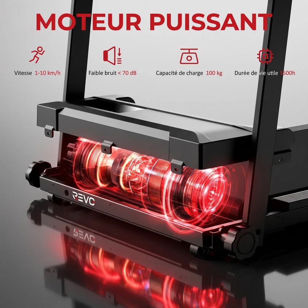 Tapis de Course Pliant REVO Pace – 10 km/h – 12 Programmes – Charge 100 kg – Écran LED - 4