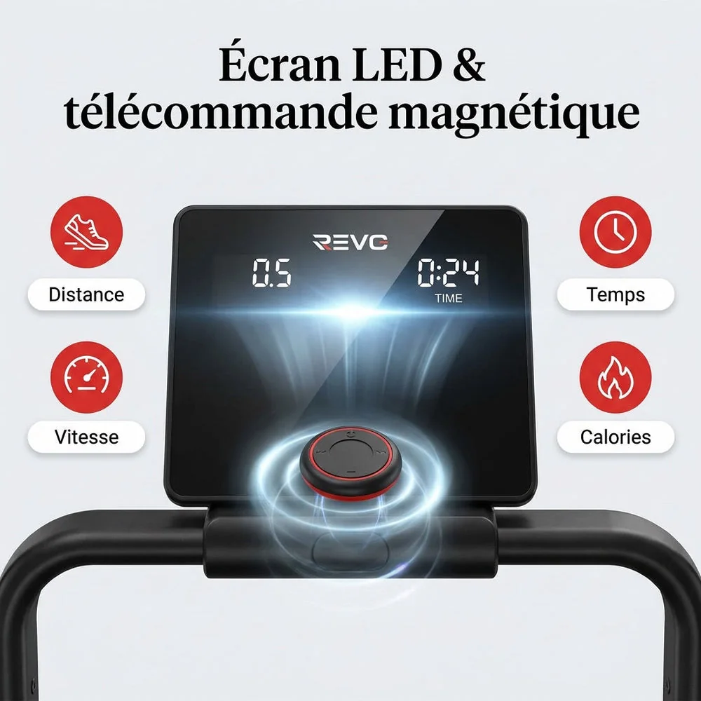 Tapis de Course Pliant REVO Summit – 10km/h – Charge 159kg – Écran LED - 5