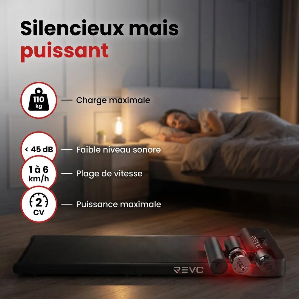 Tapis de Course Pliant REVO WalkingPad – 6 km/h – Charge 110 kg – Écran LED - 6