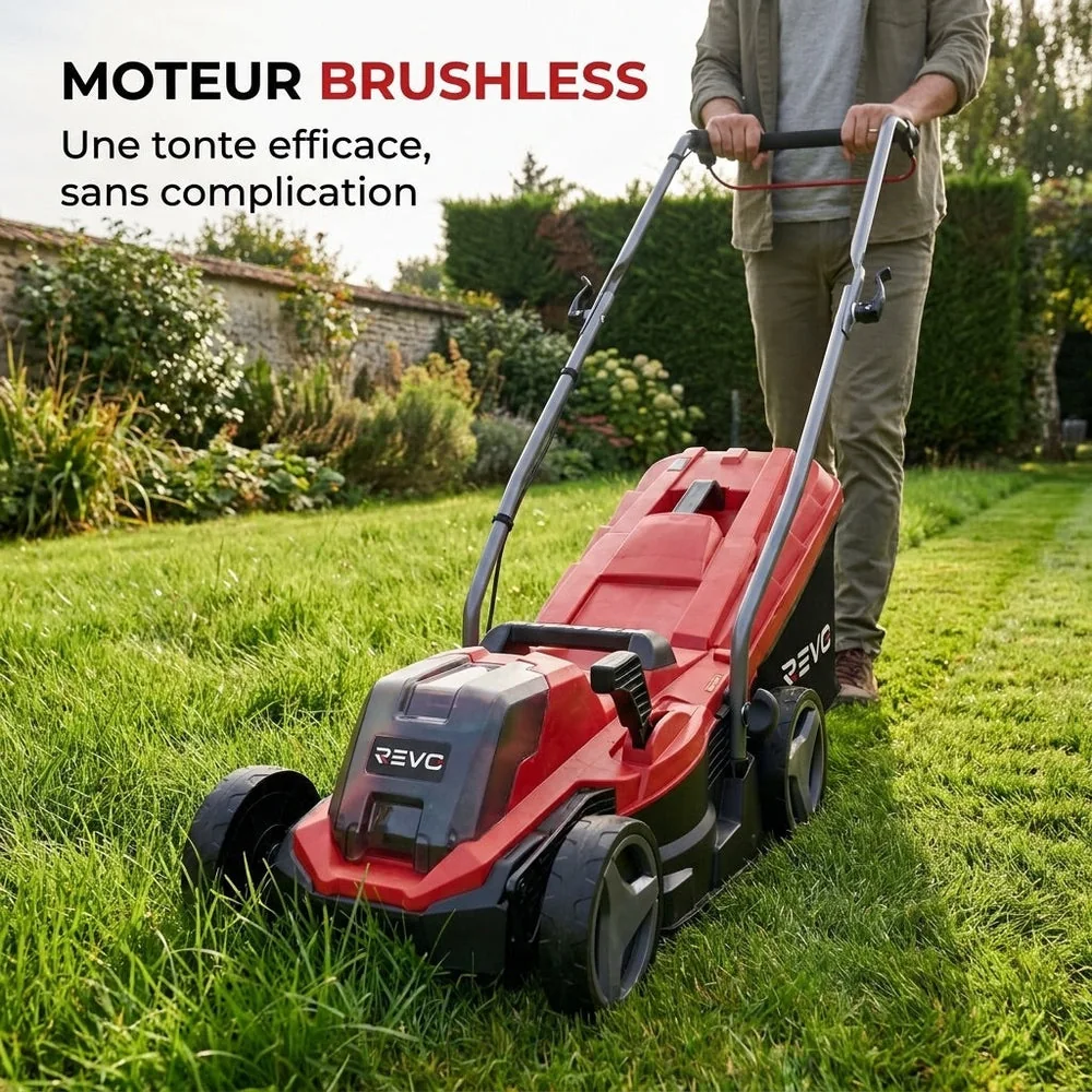 Tondeuse à Gazon sans Fil REVO Swift 200 – 18 V, 33 cm, Moteur Brushless, Batterie 4,0 Ah Incluse, Bac 30 L – Jusqu’à 200 m² - 4