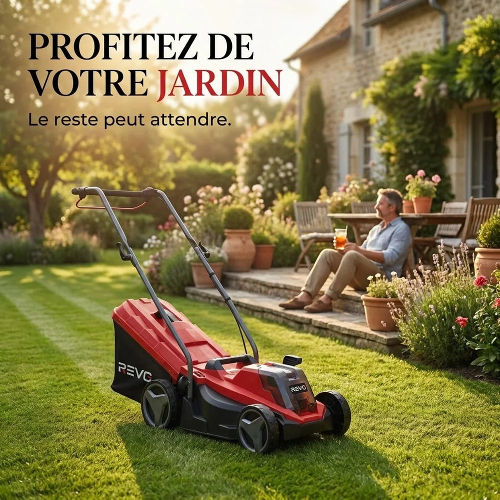 Tondeuse à Gazon sans Fil REVO Swift 200 – 18 V, 33 cm, Moteur Brushless, Batterie 4,0 Ah Incluse, Bac 30 L – Jusqu’à 200 m² - 6